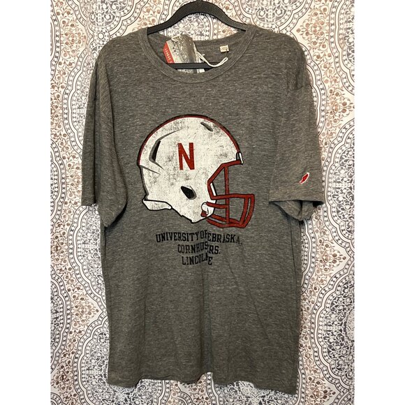 Vintage University Of Nebraska Cornhuskers Football Helmet Graphic T Shirt - Picture 2 of 10